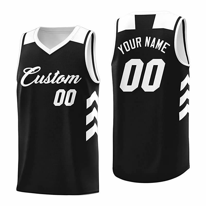 Custom black white Basketball Jersey throwback 90's Hip Hop Stitched ...